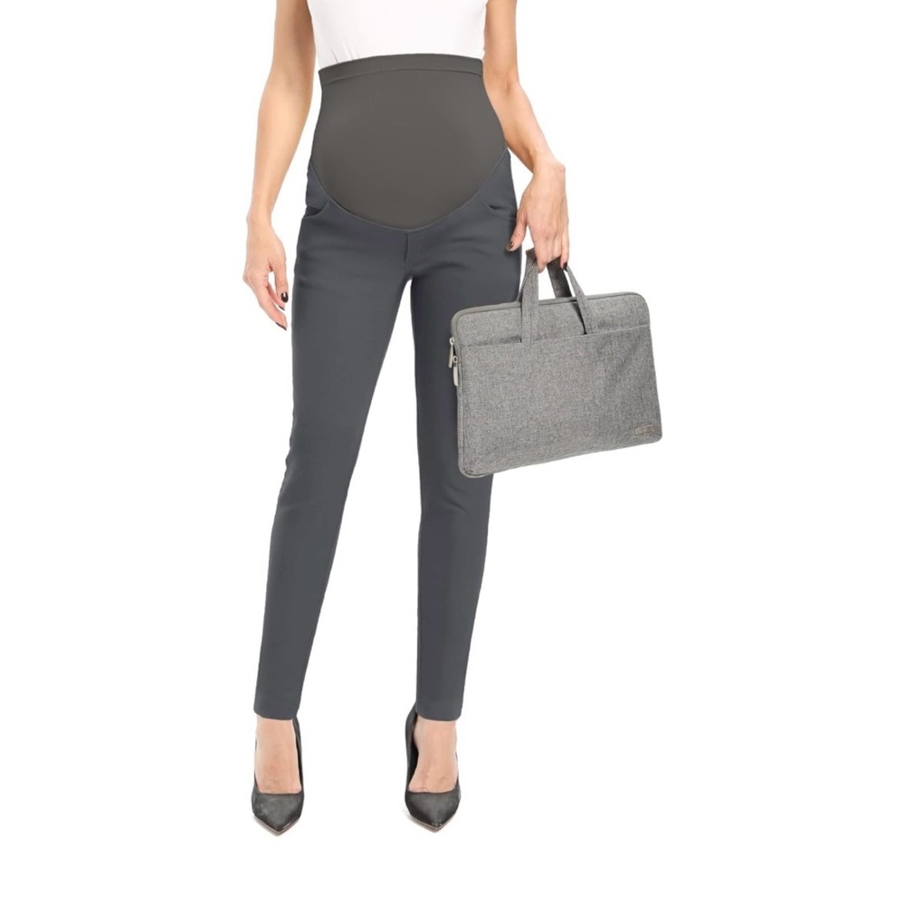 Maternity Work Trousers in Charcoal Gray